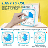 New in box! YUNBAOIT VT03 Visual Timer with Night Light 60-Minute Countdown Timer for Kids and Adults (Without Battery) - Blue