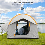 NEW Retails $260, Outsunny 2000mm Waterproof SUV Tent, Car Tent with 3 Doors and Mesh Window, for 5-6 Person Camping Travel, Grey and Orange
