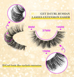 New False Eyelashes Russian Strip Lashes D Curl Wispy Natural Look Faux Mink Lashes Like Eyelash Extension Fluffy zanlufly Transparent Band Cat Eye Fake Eyelashes Pack