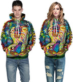 New Zegoo Men's Unisex Fashion 3D Digital Printed Pullover Hoodie Sz XL