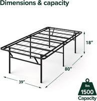 New in box! Retails $160+ Zinus 18 Inch Premium SmartBase Mattress Foundation / 4 Extra Inches high for Under-bed Storage / Platform Bed Frame / Box Spring Replacement / Strong / Sturdy / Quiet Noise-Free, Twin XL