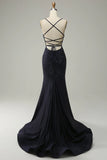 NEW Navy Strapless Sweetheart Beaded Prom Dress with Split, Sz 2, Retails $189