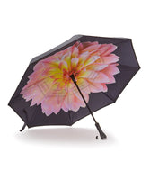 NEW BetterBrella | Black & Pink Dahlia Reverse-Close Flashlight Umbrella! Retails $55+