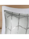 Intelligent Design Raina Metallic Printed 5-Piece Comforter Set - Grey, King - Retails $200+