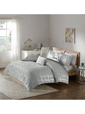 Intelligent Design Raina Metallic Printed 5-Piece Comforter Set - Grey, King - Retails $200+