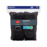 New Hanes Ultimate® Men's Cushion Crew Socks 10-Pack, Black, shoe size 6-12