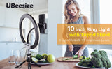 New in box! 10" LED Ring Light with Tripod Stand & Phone Holder, UBeesize Dimmable Desk Makeup Ring Light, Perfect for Live Streaming & YouTube Video, Photography, 3 Light Modes and 11 Brightness Levels