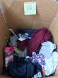 LOT 116-BOX LOT NEW MIXED SOCKS, CLOTHING, WALMART, 50+ PC! GREAT FOR RE-SALE OR TO KEEP!