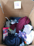 LOT 116-BOX LOT NEW MIXED SOCKS, CLOTHING, WALMART, 50+ PC! GREAT FOR RE-SALE OR TO KEEP!