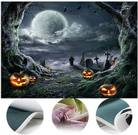 New SJOLOON Halloween Backdrop for Photography Horror Night Background Scary Pumpkin Moon Backdrop for Party Decoration Supplies Studio Props 11897 ( 7 Ft X 5 Ft)