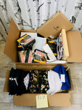 LOT 127-BOX LOT AS IS MIXED ADULT HATS, ELECTRONICS 2 BOXES 50+ PC! GREAT FOR RE-SALE OR TO KEEP!