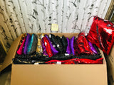 LOT 153-BOX LOT NEW MAGIC MERMAID SEQUINS LARGE 16" SQUARE PILLOWS, ASSORTED, 23 PC! GREAT FOR RE-SALE OR TO KEEP!