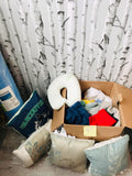 LOT 167-BOX LOT NEW MIXED LINENS, FACE CLOTHS, TOWELS, PILLOWS! GREAT FOR RE-SALE OR TO KEEP!