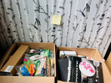 LOT 182-BOX LOT MIXED LOT HOME, HEALTH, STATIONERY ETC, 50+ PC! GREAT FOR RE-SALE OR TO KEEP!