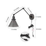 Osias 1 - Light Dimmable Armed Sconce! Dark Grey! Retails $129+ on Sale!