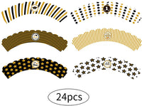 48 PCS 2021 Graduation Cupcake Toppers Wrappers - Class Of 2021 Congrats Grad Party Supplies Cake Decorations