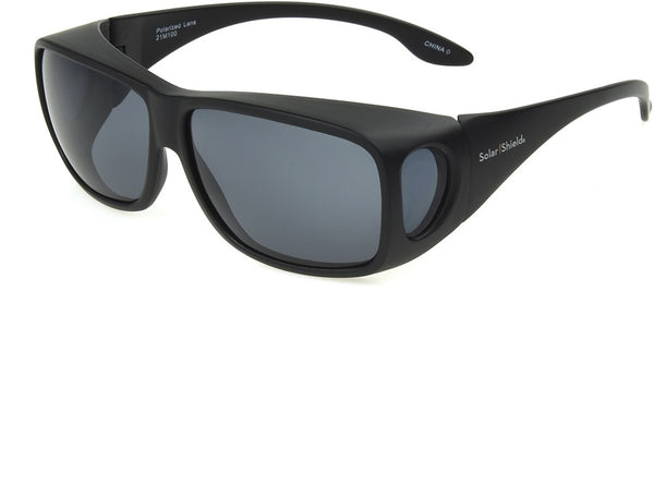 New Unisex Polarized Zion Solar Shield Matte Black with smoked lenses 21M100