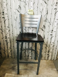 LOT 225-WAYFAIR GREAT QUALITY BAR STOOL, METAL & WOOD, SOME SCUFFS FROM TRANSPORT