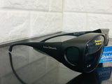 New Solar Shield Fits-Over Sunglasses or wear on their own! Polycarbonate Polarized Lenses! 100% UVA/UVB protection! Scratch Resistant Shatter Proof Lenses! 24205 Black