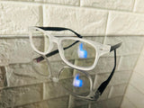 Unisex Fashion Blue Light Blocking Glasses, Readers- White/Black sides - 0.75