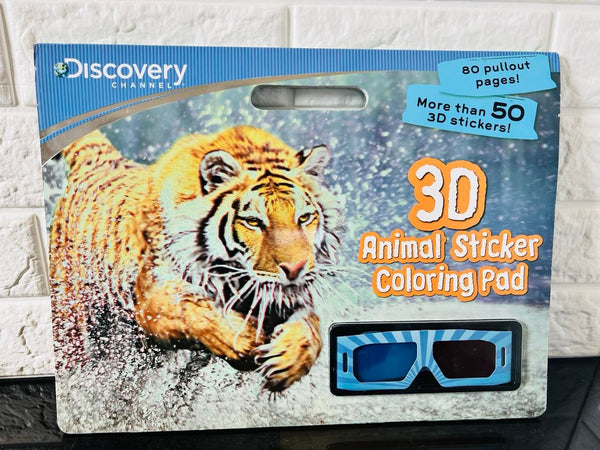 3D Animal Sticker Coloring Pad Coloring Book (Discovery Kids Series)