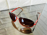 New Designer Rep. Aviator Sunglasses, 400 UV Protection! Red + Black with gradient lenses - Retails $40+