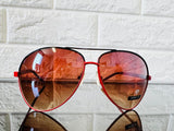 New Designer Rep. Aviator Sunglasses, 400 UV Protection! Red + Black with gradient lenses - Retails $40+