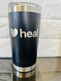 Yeti Black Rambler with Clear Lid (Heart) Heal Branding!