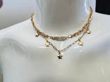 Nordstrom Gold tone layered Fashion Necklace "Dreamer", lobster clasp closure, Nickel-Free