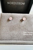 New in gift box! Nordstrom Cubic Zirconia & Sterling Silver Stud Earrings, Pink, Nickel-Free