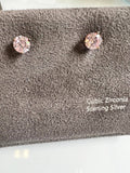 New in gift box! Nordstrom Cubic Zirconia & Sterling Silver Stud Earrings, Pink, Nickel-Free