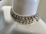 Nordstrom stunning Fashion Choker Necklace, cubic zirconia, silver tone, lobster clasp closure, Nickel-Free