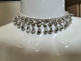 Nordstrom stunning Fashion Choker Necklace, cubic zirconia, silver tone, lobster clasp closure, Nickel-Free