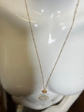 Nordstrom gold tone Long Fashion Necklace with stone & plate glass, lobster clasp closure, Nickel-Free