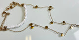 Nordstrom Gold tone layered Fashion Necklace "white shell", lobster clasp closure, Nickel-Free