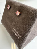 New in gift box! Nordstrom Cubic Zirconia & Sterling Silver Stud Earrings, Pink, Nickel-Free