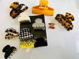 Nordstrom, 10 Piece Hair clips, good quality, asst'd prints & sizes, Nickel-Free