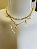 Nordstrom Gold tone layered Fashion Necklace "Dreamer", lobster clasp closure, Nickel-Free