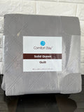 Comfort Bay Solid Queen Quilt Light Grey 86 in X 86 in.