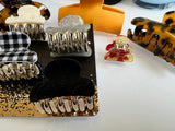 Nordstrom, 10 Piece Hair clips, good quality, asst'd prints & sizes, Nickel-Free