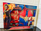 New in Box! Kid's Captain Marvel Boxed Dress Up Deluxe Costume Top Set, Size 4-6