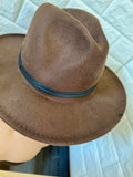 Nordstrom Women's Dark Brown Fedora, One size, 65% Cotton 35% Polyester
