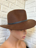 Nordstrom Women's Dark Brown Fedora, One size, 65% Cotton 35% Polyester
