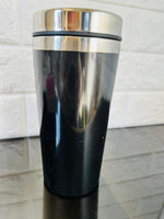 16 Oz Insulated Steel Travel Mug, Black, Start your day off right with a nice cup of coffee for your morning drive.