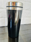 16 Oz Insulated Steel Travel Mug, Black, Start your day off right with a nice cup of coffee for your morning drive.