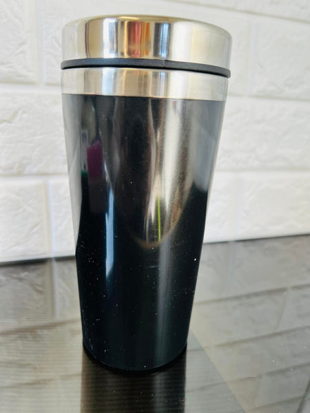 16 Oz Insulated Steel Travel Mug, Black, Start your day off right with a nice cup of coffee for your morning drive.