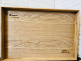 New in box Solid Oak Serving Tray with dovetail Joints by Sagaform,  Branded etching Manulife, Retails $116+