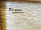 New in box Solid Oak Serving Tray with dovetail Joints by Sagaform,  Branded etching Manulife, Retails $116+