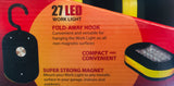 New Portable 27 LED Worklight, 2-in-1 design features a 24 LED work light and 3 LED flashlight.