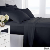 Brand new in package! Bamboo Luxury Touch 2800 wrinkle free deep pocket 4 Piece sheet set in Queen, Black! Fits Mattresses up to 18" Deep